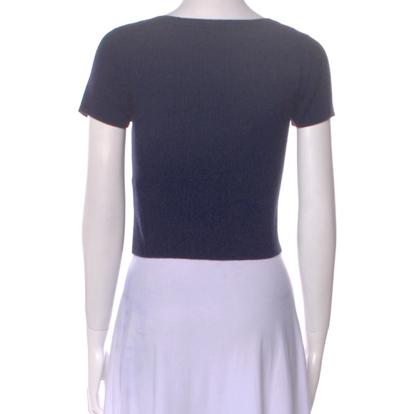 T by Alexander Wang navy cashmere blend sweater with plunging neckline - xs - Picture 3 of 3